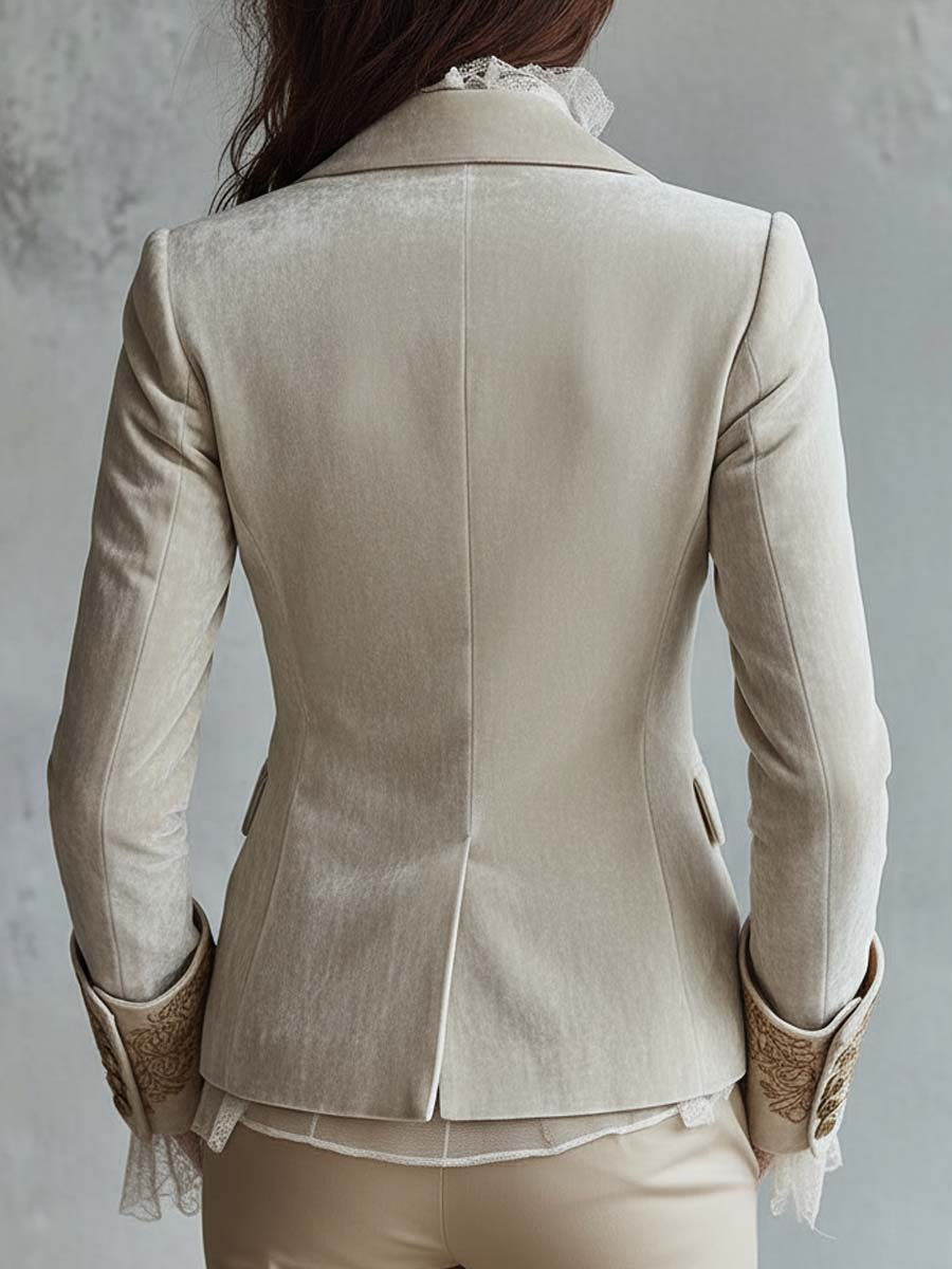 Constance | Blazer Avorio Ricamato Tailleur