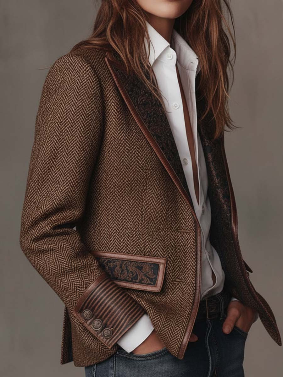 Gisèle | Blazer con Inserti a Motivo a V