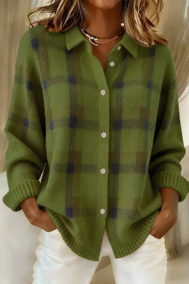 FOSCARI LABEL | CARDIGAN A QUADRI IN MAGLIA MORBIDA