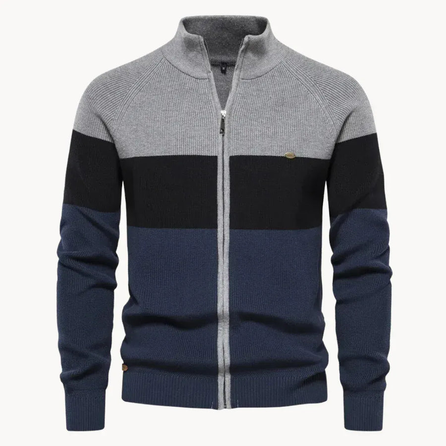 Cardigan con zip a blocchi di colore André Ferran