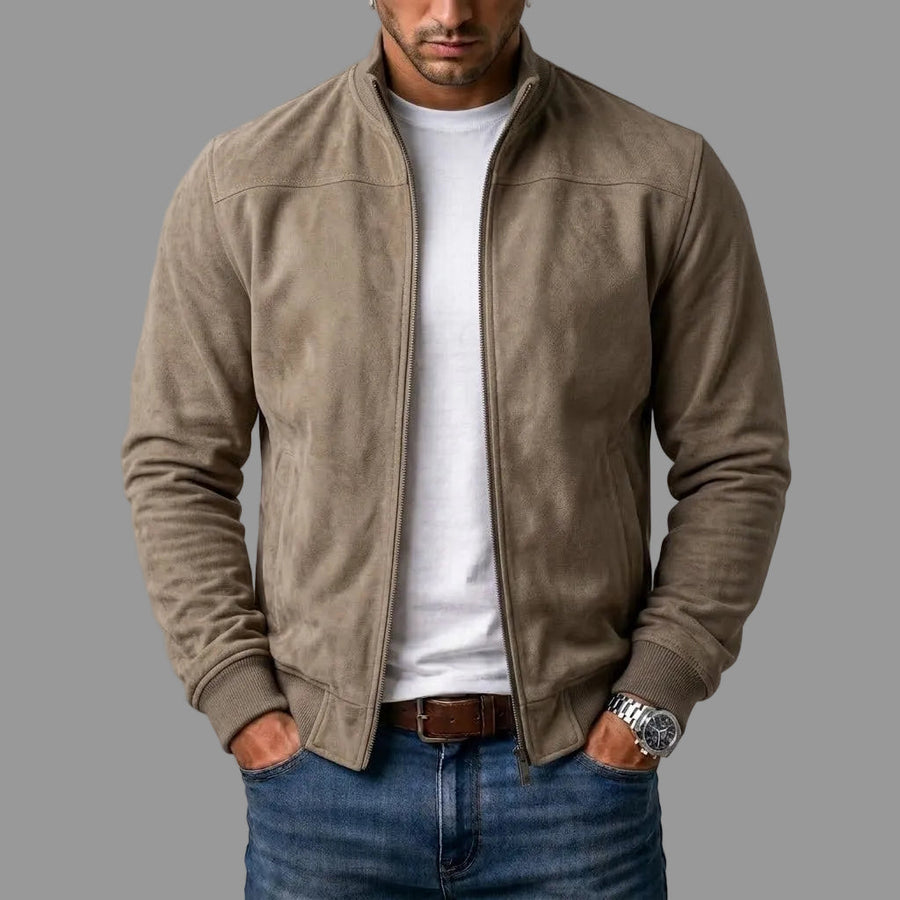 FOSCARI LABEL | GIUBBOTTO BOMBER IN PELLE SPAZZOLATA