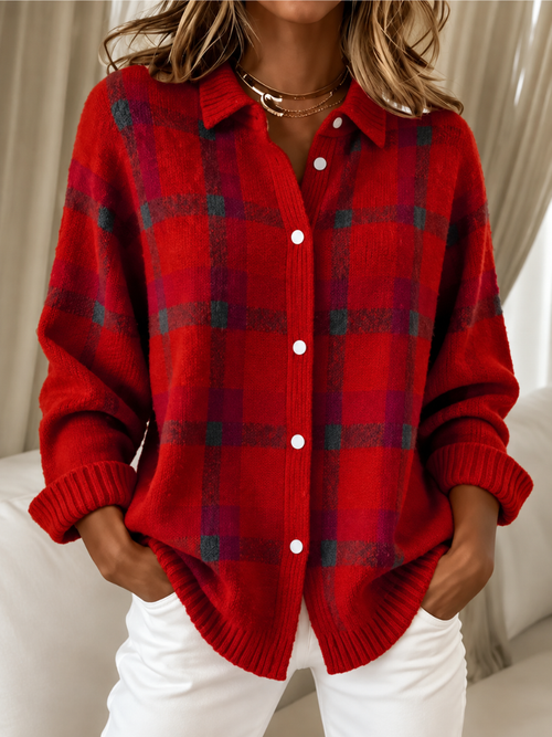 Ivalene™ | Cardigan a quadri con bottoni