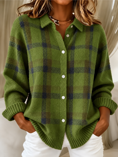 Dawnley™ | Cardigan a quadri con bottoni