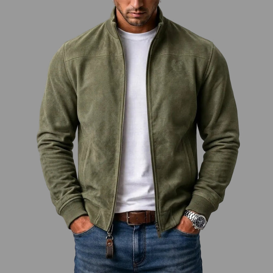 FOSCARI LABEL | GIUBBOTTO BOMBER IN PELLE SPAZZOLATA