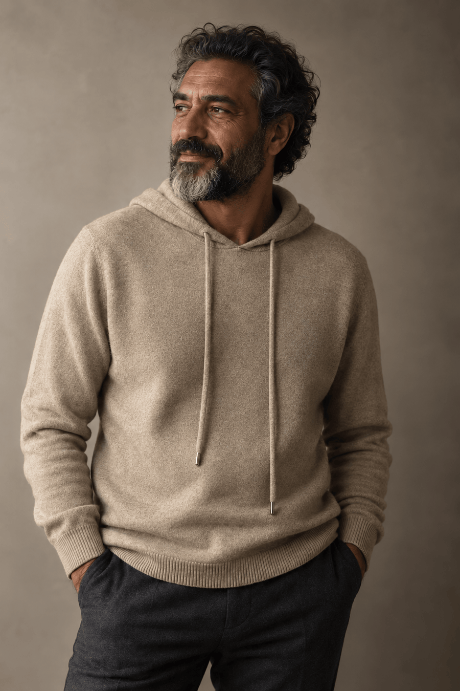 Felpa con cappuccio in lana merino André Ferran