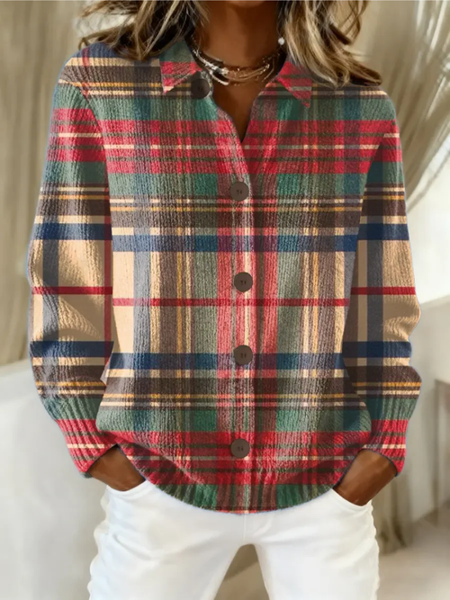 Trelawney™ | Cardigan a bottoni a quadri multicolori