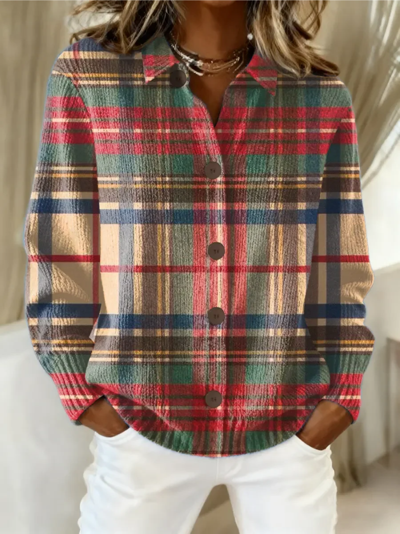 Trelawney™ | Cardigan a bottoni a quadri multicolori