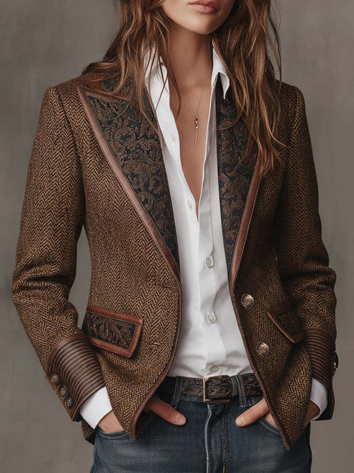 Gisèle | Blazer con Inserti a Motivo a V