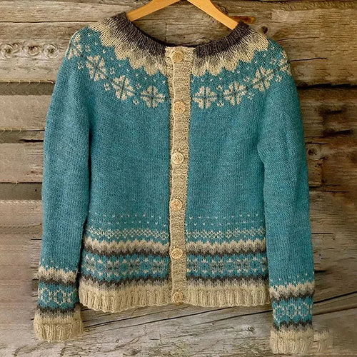 Charlotte | Maglione con bottoni e motivo scandinavo