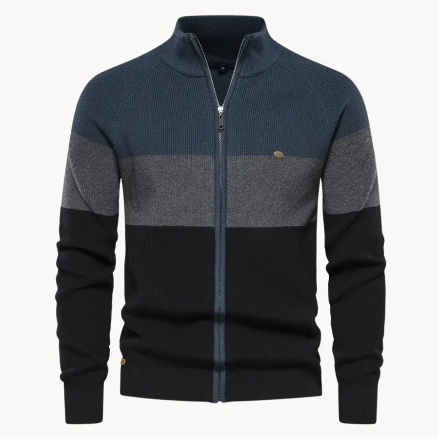 Cardigan con zip a blocchi di colore André Ferran