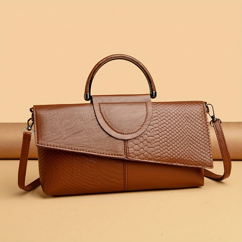 Bianca | Pochette Effetto Coccodrillo