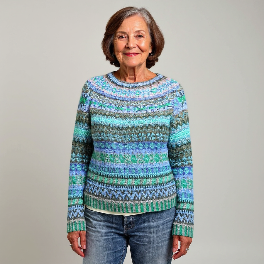 Firenze | Maglione con motivo dal colore oceano