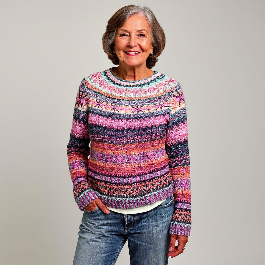 Élina | Maglione con motivo multicolore