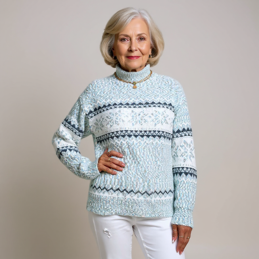 Margot | Maglione con collo alto e fiocchi di neve