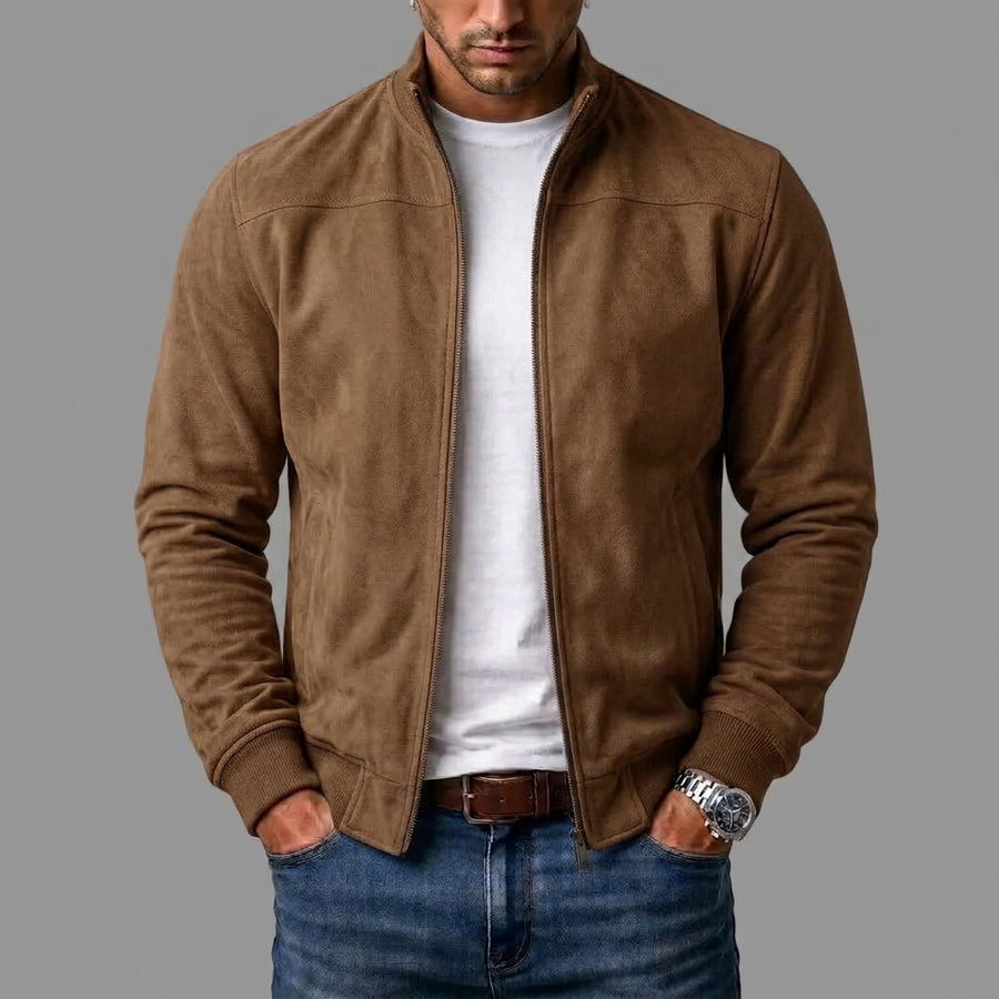 FOSCARI LABEL | GIUBBOTTO BOMBER IN PELLE SPAZZOLATA