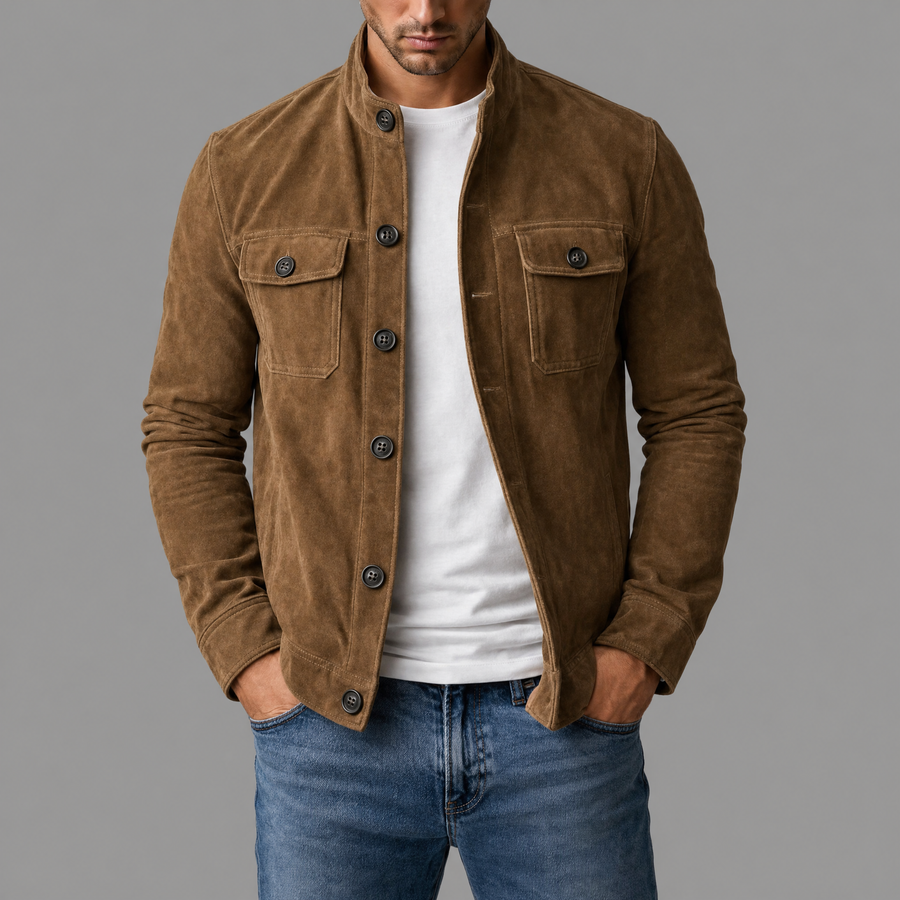 Varga | Giacca bomber in pelle scamosciata premium