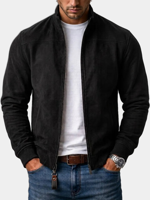 FOSCARI LABEL | GIUBBOTTO BOMBER IN PELLE SPAZZOLATA