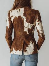 Agathe | Blazer vintage a stampa mucca eco-responsabile
