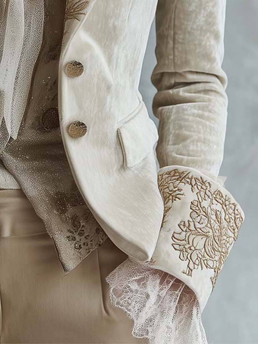 Constance | Blazer Avorio Ricamato Tailleur