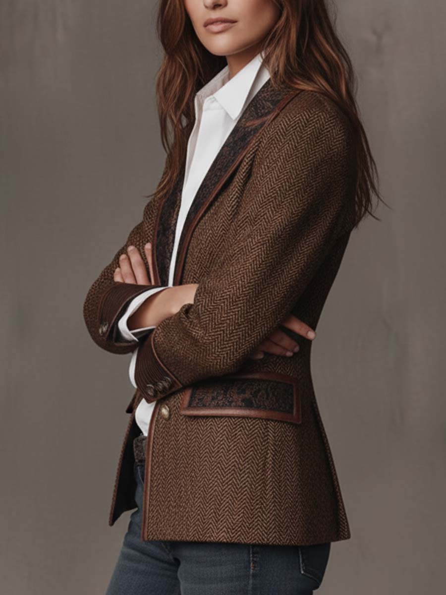 Gisèle | Blazer con Inserti a Motivo a V