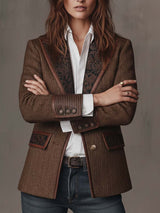 Gisèle | Blazer con Inserti a Motivo a V