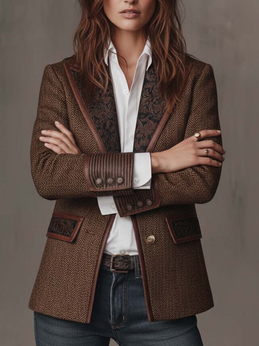 Gisèle | Blazer con Inserti a Motivo a V