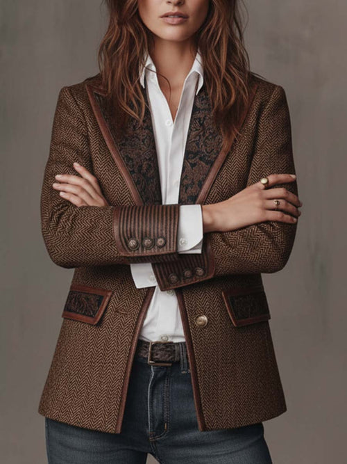 Gisèle | Blazer con Inserti a Motivo a V