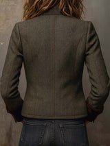 Honorine | Blazer vintage a zigzag con bordature a contrasto