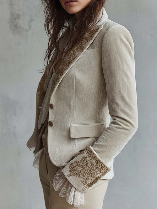 Constance | Blazer Avorio Ricamato Tailleur