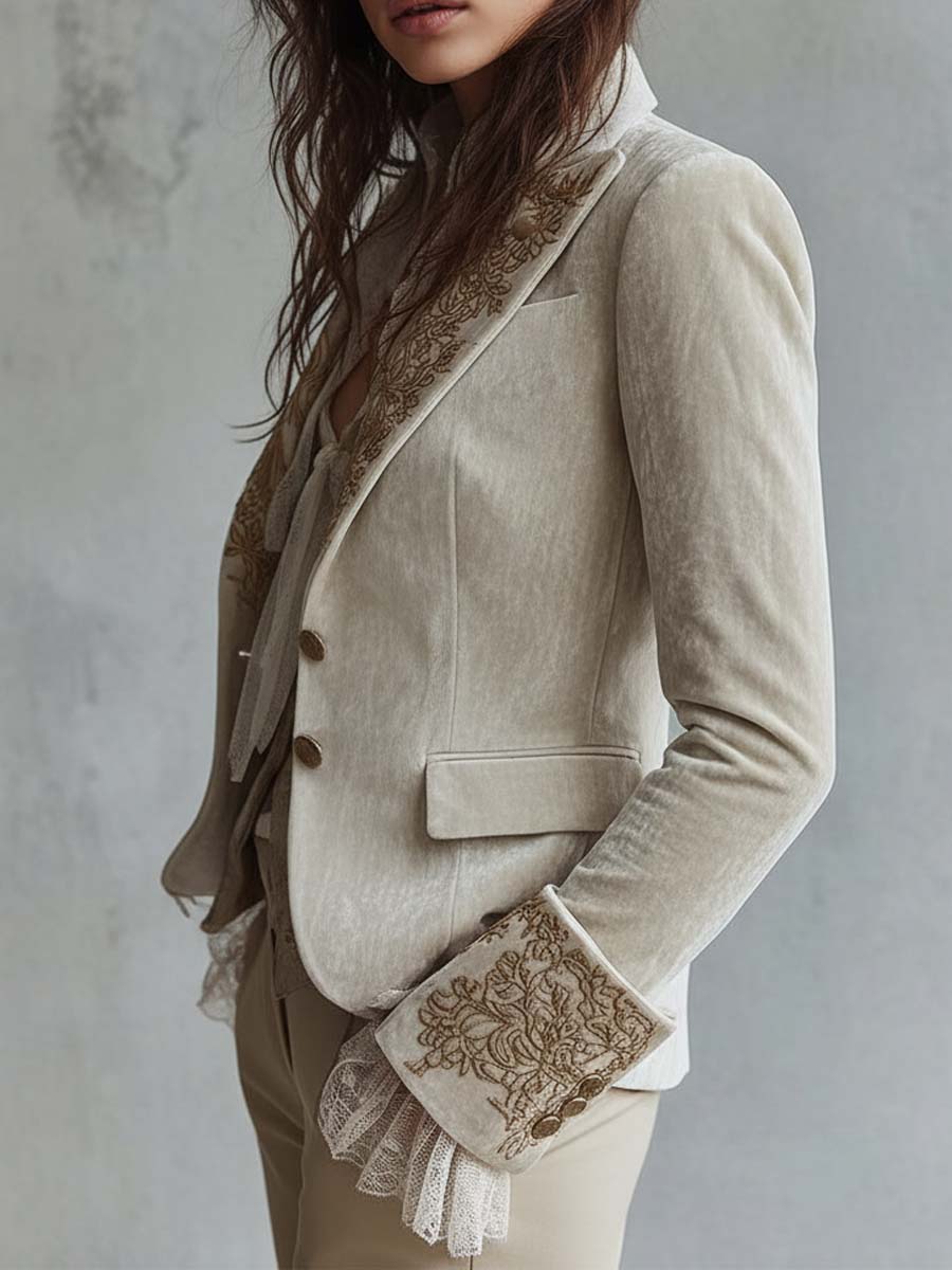 Constance | Blazer Avorio Ricamato Tailleur