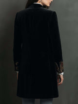 Léontine | Blazer aderente stampato barocco nero
