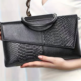 Bianca | Pochette Effetto Coccodrillo