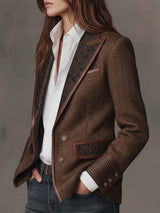 Gisèle | Blazer con Inserti a Motivo a V