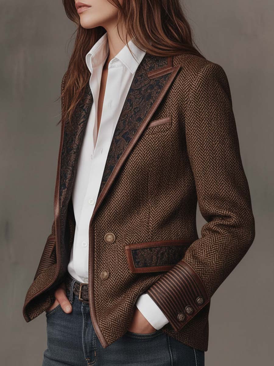 Gisèle | Blazer con Inserti a Motivo a V