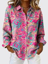 Joanna™ | Blusa con bottoni a stampa paisley