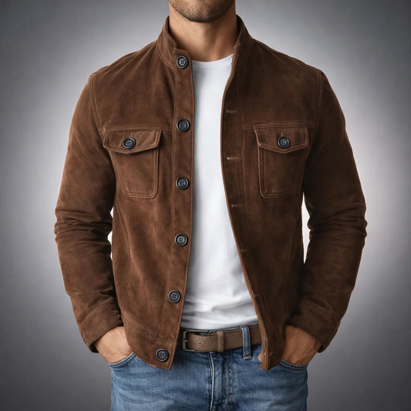 Varga | Giacca bomber in pelle scamosciata premium