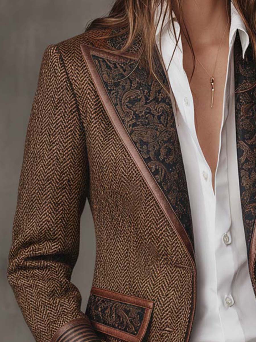 Gisèle | Blazer con Inserti a Motivo a V