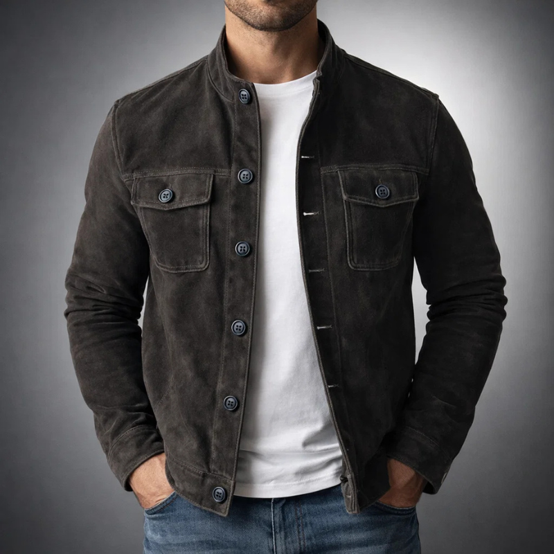Varga | Giacca bomber in pelle scamosciata premium