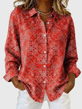 Joanna™ | Blusa con bottoni a stampa paisley