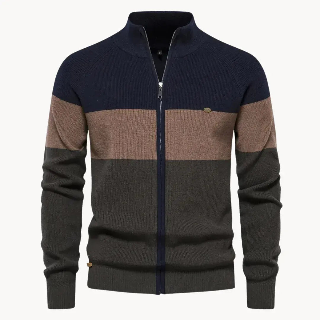 Cardigan con zip a blocchi di colore André Ferran