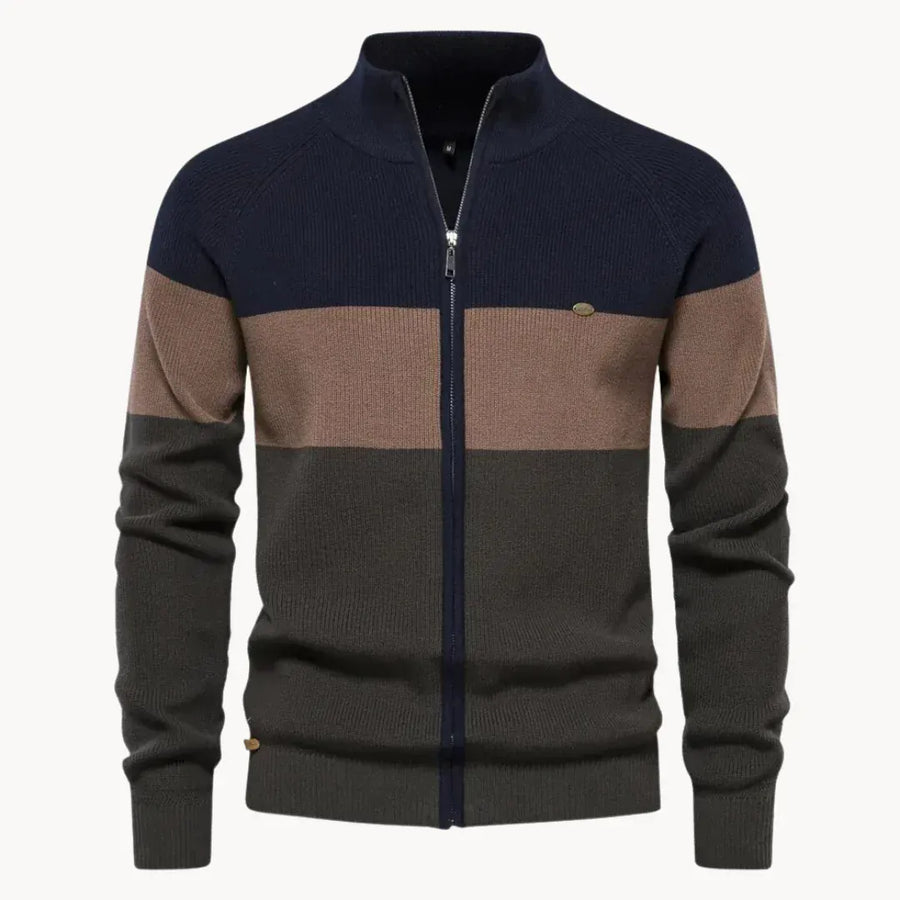 Cardigan con zip a blocchi di colore André Ferran