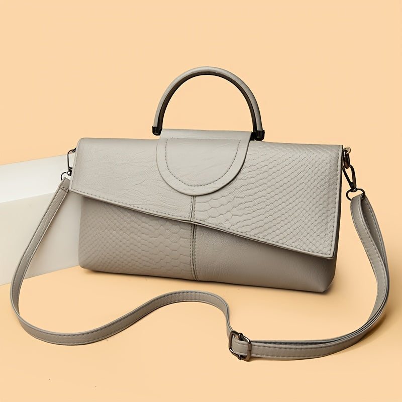 Bianca | Pochette Effetto Coccodrillo