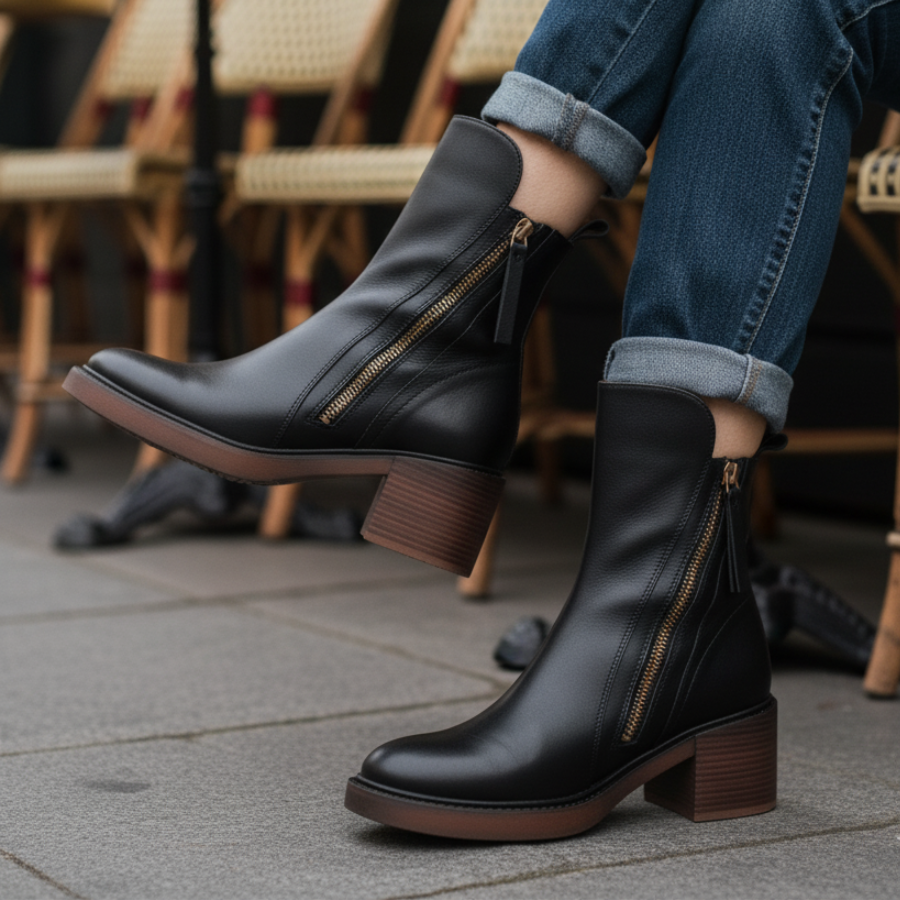 FOSCARI LABEL | Stivaletti con Zip Tacco Comfort Isabelle
