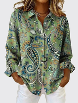 Joanna™ | Blusa con bottoni a stampa paisley