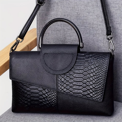 Bianca | Pochette Effetto Coccodrillo