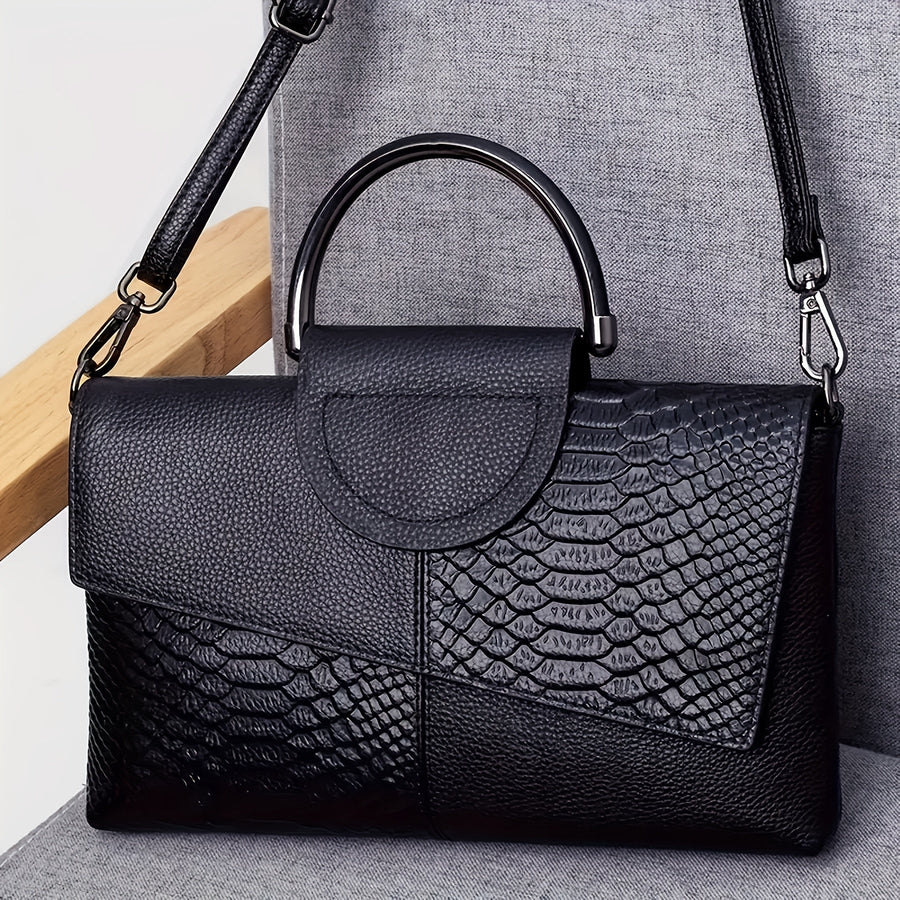 Bianca | Pochette Effetto Coccodrillo