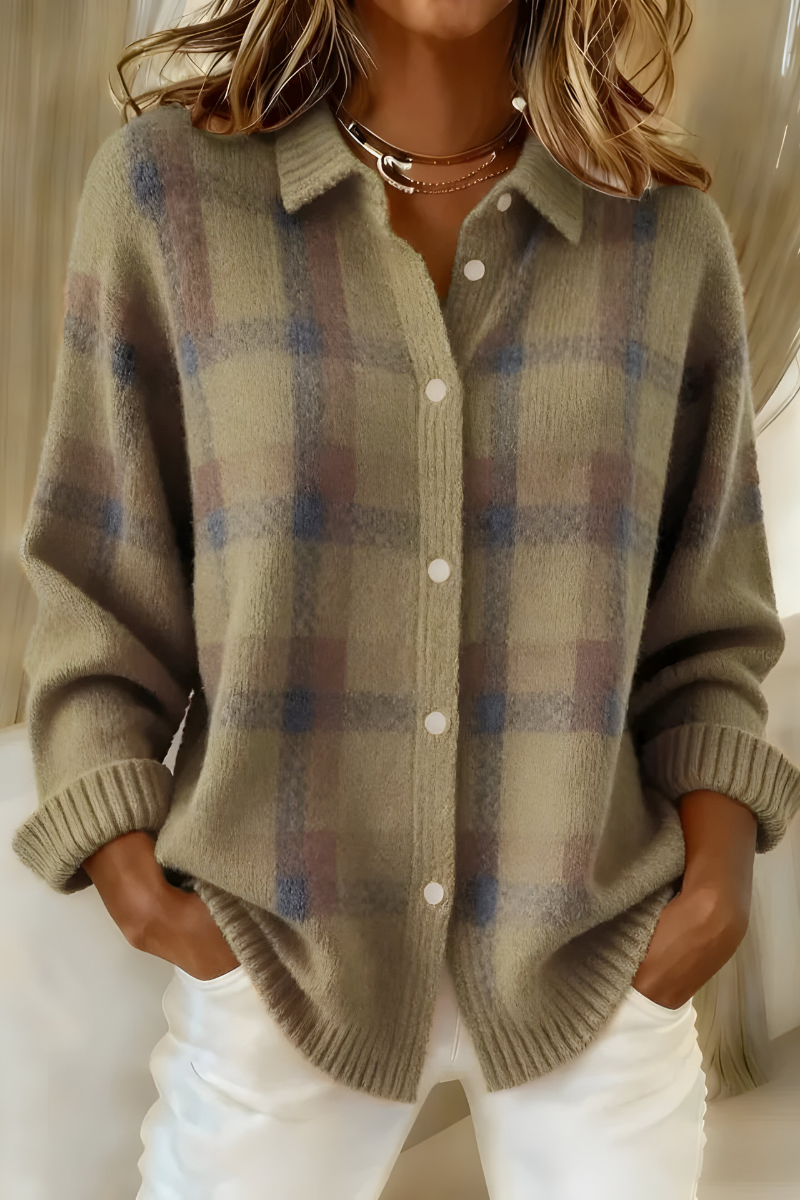 FOSCARI LABEL | CARDIGAN A QUADRI IN MAGLIA MORBIDA