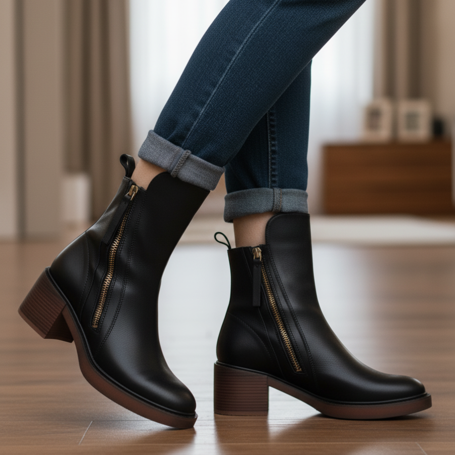 FOSCARI LABEL | Stivaletti con Zip Tacco Comfort Isabelle