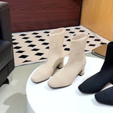 Paulette™ – Stivaletti in maglia confortevoli con tacco stabile e morbido