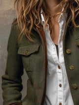 Honorine | Blazer vintage a zigzag con bordature a contrasto
